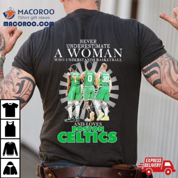 Never Underestimate A Woman Who Understands Basketball And Loves Boston Celtics 2024 Signatures Shirt