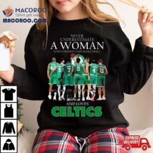 Never Underestimate A Woman Who Understands Basketball And Loves Celtics 2024 Signatures Shirt