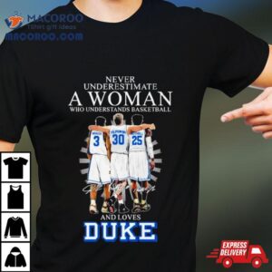 Never Underestimate A Woman Who Understands Basketball And Loves Duke Signatures Tshirt