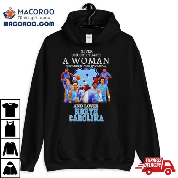 Never Underestimate A Woman Who Understands Basketball And Loves North Carolina Tar Heels Shirt