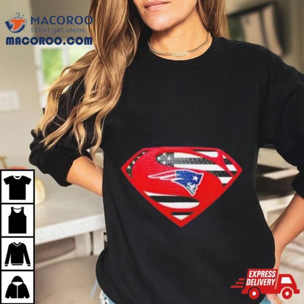 New England Patriots Usa Flag Inside Superman T Shirt