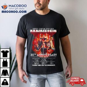 New Europe Stadium Tour Rammstein 30th Anniversary Thank You For The Memories Shirt