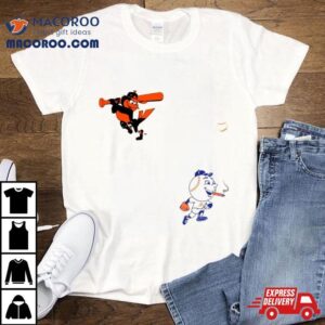 New York Yankees Vs Baltimore Orioles Mlb Mascot Cartoon Baseball Tshirt