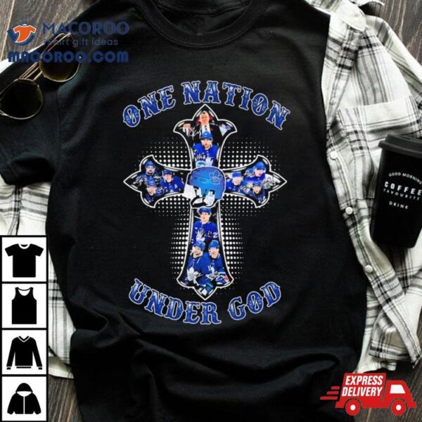 Nhl Toronto Maple Leafs One Nation Under God Signatures Shirt