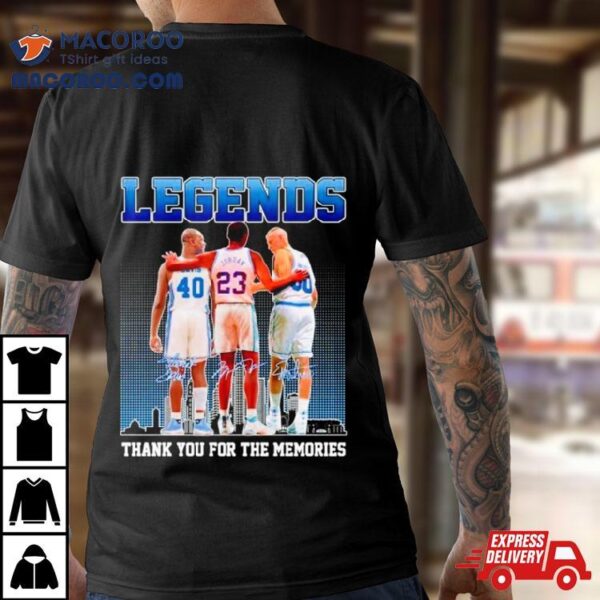 North Carolina Tar Heels Legends Thank You For The Memories Skyline Signatures Shirt