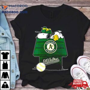 Oakland Athletics Snoopy And Woodstock The Peanuts Baseball Tshirt