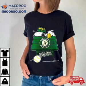 Oakland Athletics Snoopy And Woodstock The Peanuts Baseball Shirt