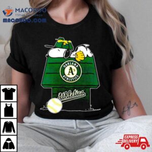 Oakland Athletics Snoopy And Woodstock The Peanuts Baseball Tshirt