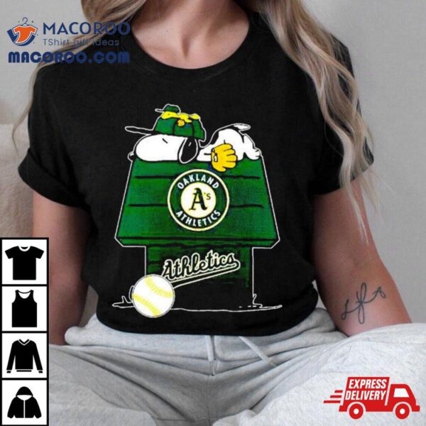 Oakland Athletics Snoopy And Woodstock The Peanuts Baseball Shirt