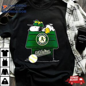 Oakland Athletics Snoopy And Woodstock The Peanuts Baseball Tshirt