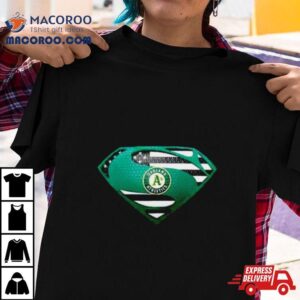 Oakland Athletics Usa Flag Inside Superman Tshirt