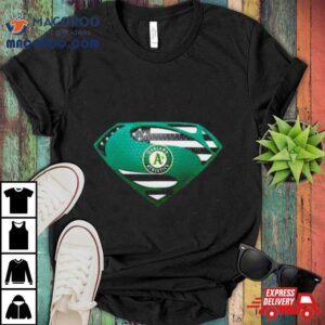 Oakland Athletics Usa Flag Inside Superman Tshirt