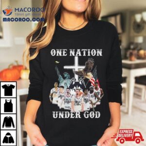 One Nation Under God Uconn Huskies Team Basketball Signatures Tshirt