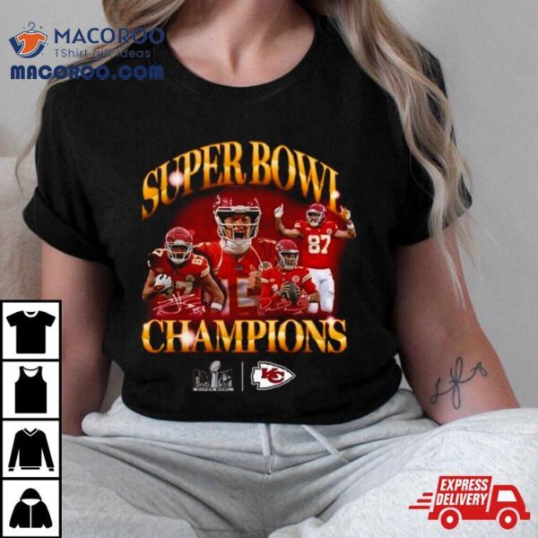 Patrick Mahomes And Travis Kelce Kansas City Chiefs Super Bowl Lviii Champions Retro Duo Shirt