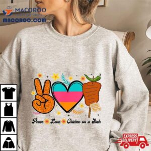 Peace Love And Chicken On A Stick Funny Fiesta San Antonio Tshirt