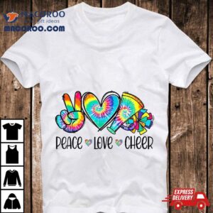 Peace Love Cheer Tie Dye Cheerleading Cheerleader Gift Tshirt