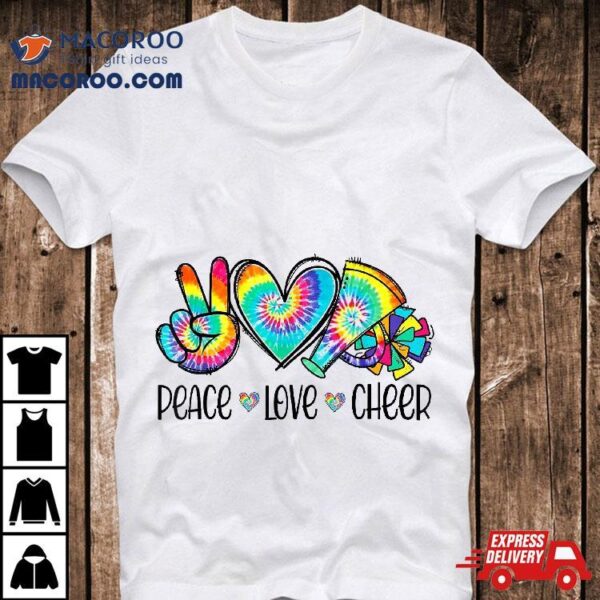 Peace Love Cheer Shirt Tie Dye Cheerleading Cheerleader Gift