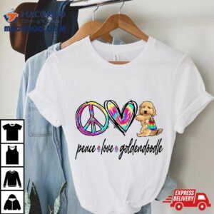 Peace Love Goldendoodle Tie Dye Dog Lover Mors Day Tshirt