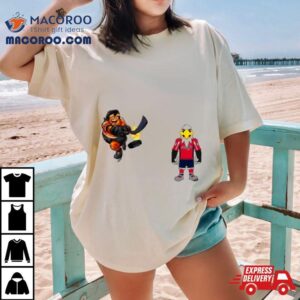 Philadelphia Flyers Vs Washington Capitals Nhl Mascot Cartoon Hockey Tshirt