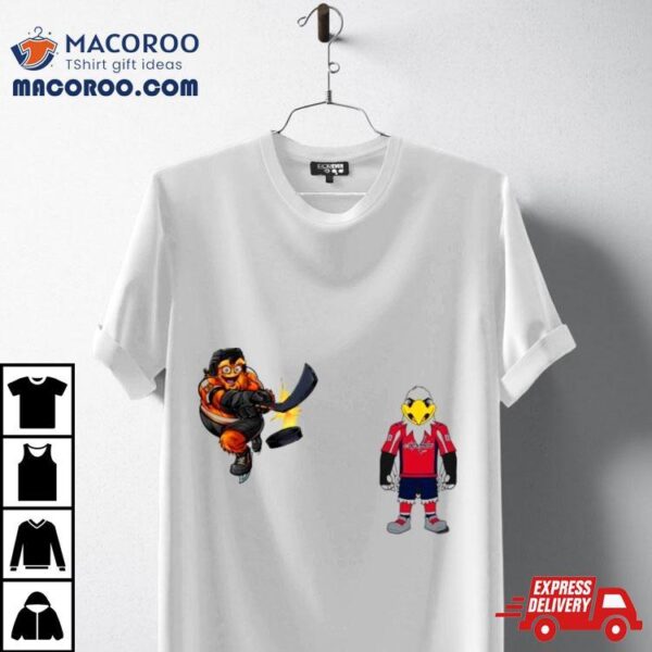 Philadelphia Flyers Vs Washington Capitals Nhl 2024 Mascot Cartoon Hockey Shirt