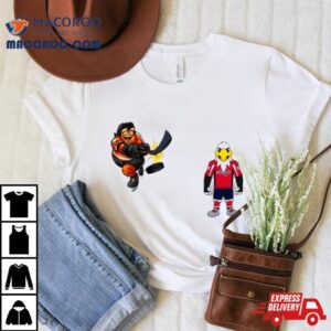 Philadelphia Flyers Vs Washington Capitals Nhl Mascot Cartoon Hockey Tshirt