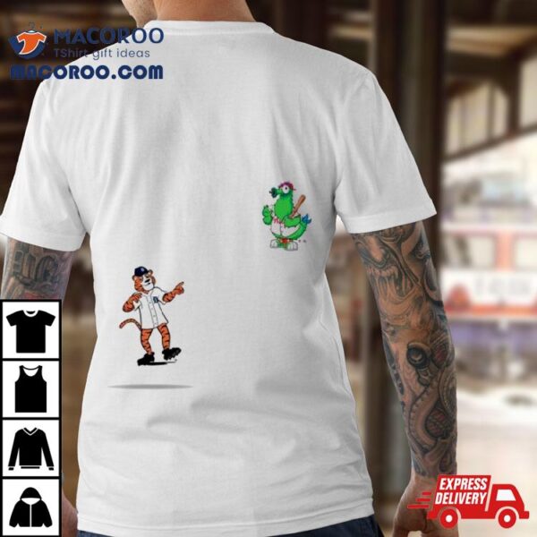 Philadelphia Phillies Vs Detroit Tigers Mlb 2024 Mascot Cartoon Baseball Shirt