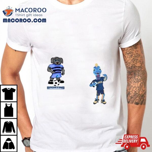 Philadelphia Union Vs Sporting Kansas City Mls 2024 Mascot Cartoon Soccer Shirt