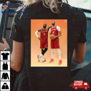 Photoshoot Fresh Dynamic Duo Lebron James The King And Anthony Davis Ad Of Los Angeles Lakers In Nba All Star Tshirt