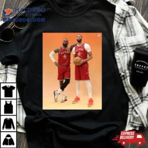 Photoshoot Fresh Dynamic Duo Lebron James The King And Anthony Davis Ad Of Los Angeles Lakers In Nba All Star Tshirt