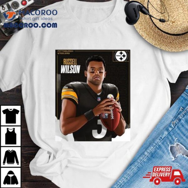 Pittsburgh Steelers Russell Wilson Player Holding Ball Vector Shirt