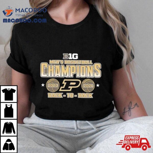 Purdue Boilermakers Black 2024 Big Ten Back To Back Champions Shirt