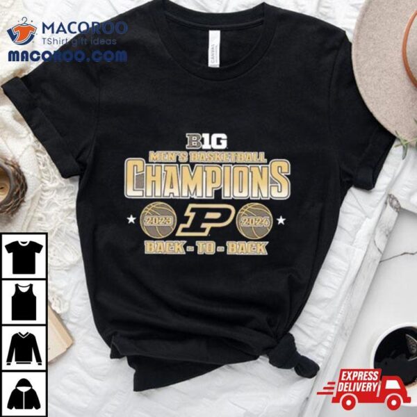 Purdue Boilermakers Black 2024 Big Ten Back To Back Champions Shirt