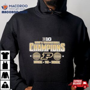 Purdue Boilermakers Black Big Ten Back To Back Champions Tshirt