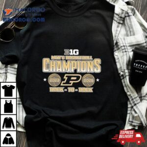 Purdue Boilermakers Black Big Ten Back To Back Champions Tshirt