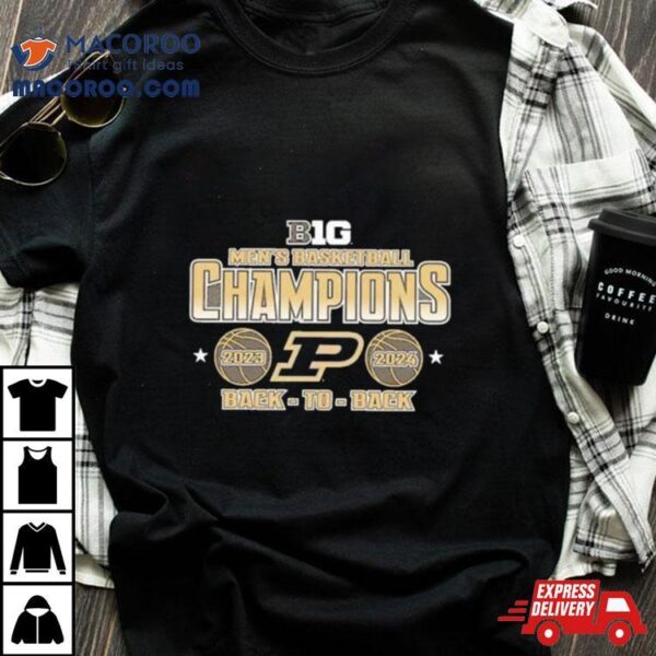 Purdue Boilermakers Black 2024 Big Ten Back To Back Champions Shirt