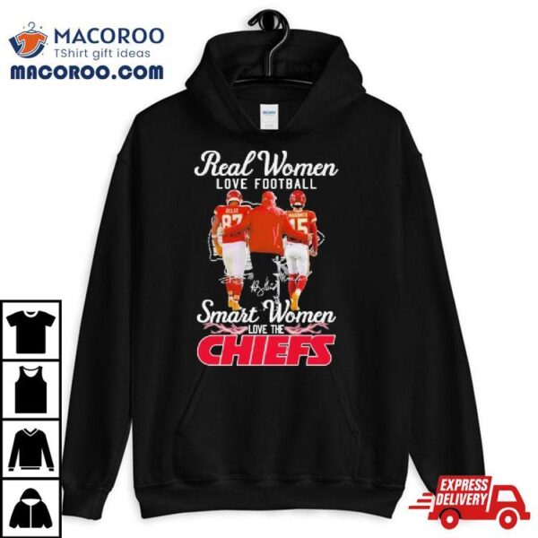 Real Women Love Football Smart Women Love The Kansas City Chiefs Super Bowl Lviii 2024 Signatures Shirt