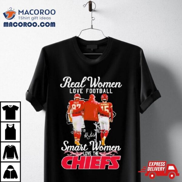 Real Women Love Football Smart Women Love The Kansas City Chiefs Super Bowl Lviii 2024 Signatures Shirt