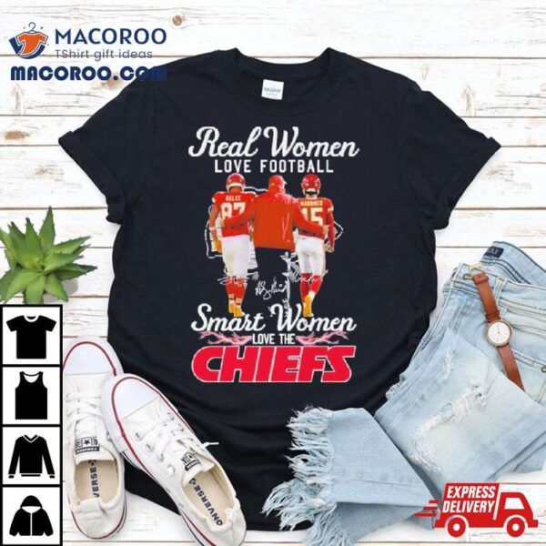 Real Women Love Football Smart Women Love The Kansas City Chiefs Super Bowl Lviii 2024 Signatures Shirt