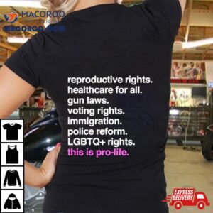 Reproductive Rights Healthcare For All Gun Laws Voting Rights Tshirt