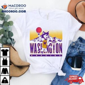 Retro Inspired Uw Dunking Harry The Husky Tshirt