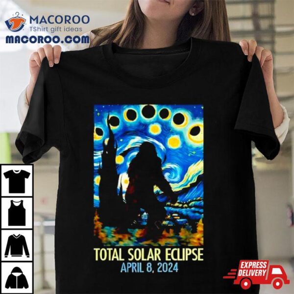 Sasquatch Bigfoot Staring At Solar Eclipse April 8th 2024 Shirt