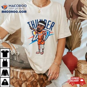 Shai Gilgeous Alexander Oklahoma City Thunder Number Player Cartoon Tshirt