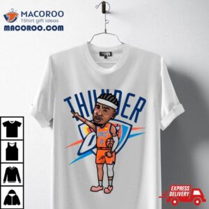 Shai Gilgeous Alexander Oklahoma City Thunder Number Player Cartoon Tshirt