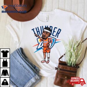 Shai Gilgeous Alexander Oklahoma City Thunder Number Player Cartoon Tshirt