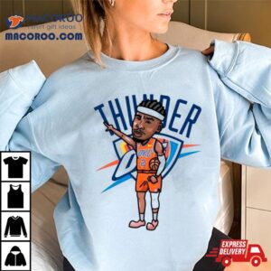 Shai Gilgeous Alexander Oklahoma City Thunder Number Player Cartoon Tshirt