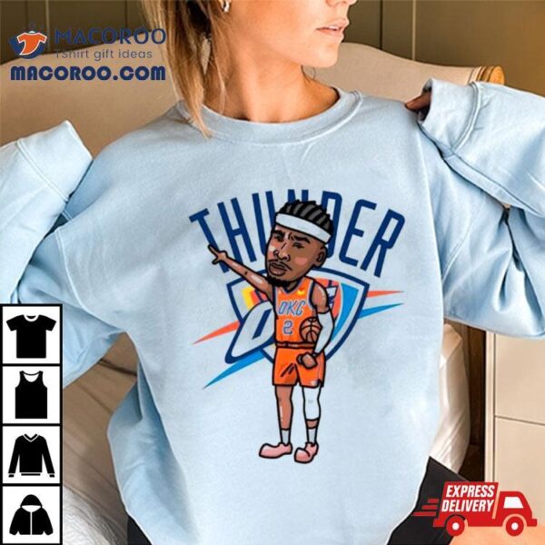 Shai Gilgeous Alexander Oklahoma City Thunder Number 2 Player Cartoon Shirt