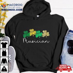 Shamrock Leopard Saint Paddy S Day Musician St Patricks Tshirt