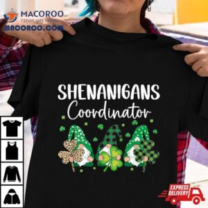 Shenanigans Coordinator Saint Irish Gnomes St Patricks Day Tshirt