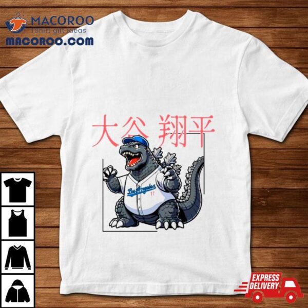 Shohei Ohtani Godzilla Los Angeles Dodgers Baseball Shirt