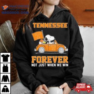 Snoopy And Woodstock Driving Car Tennessee Volunteers Forever Not Just When We Win Tshirt